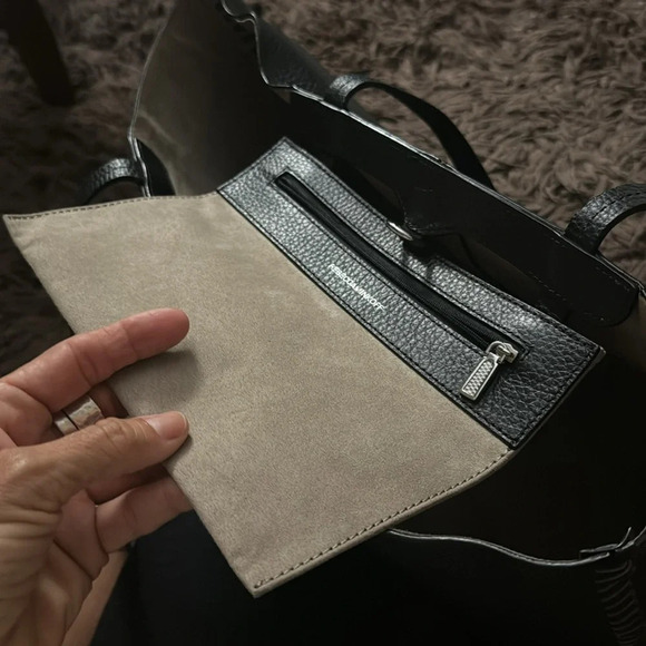 REBECCA MINKOFF BLACK PEBBLED LEATHER TOTE - Picture 9 of 11